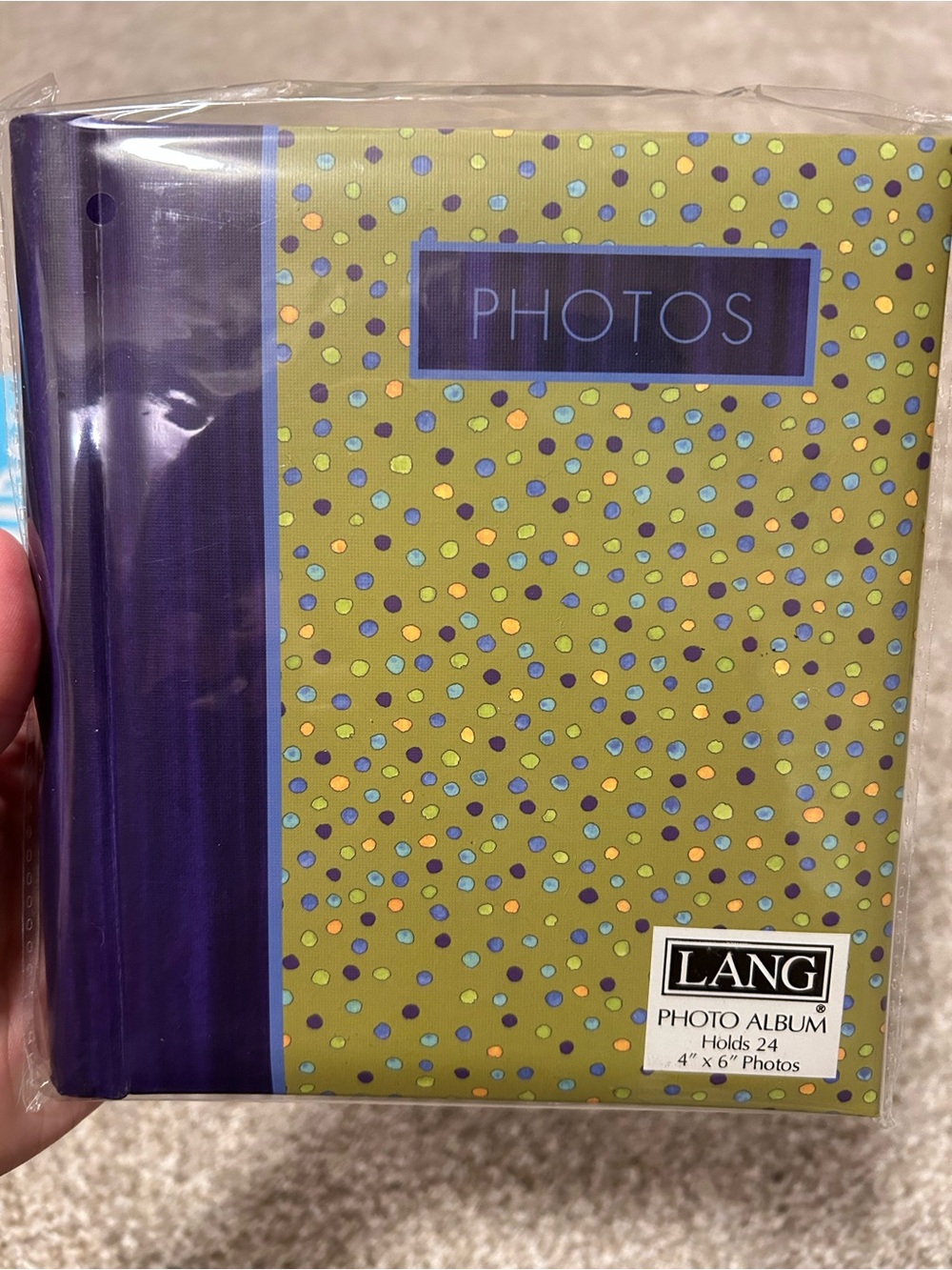 New! DOTS GALORE SMALL 4X6 PHOTO ALBUM, holds 24 pics